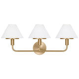 Mendota Vanity Light 3 Lights Satin Brass By Generation Lighting - Front View
