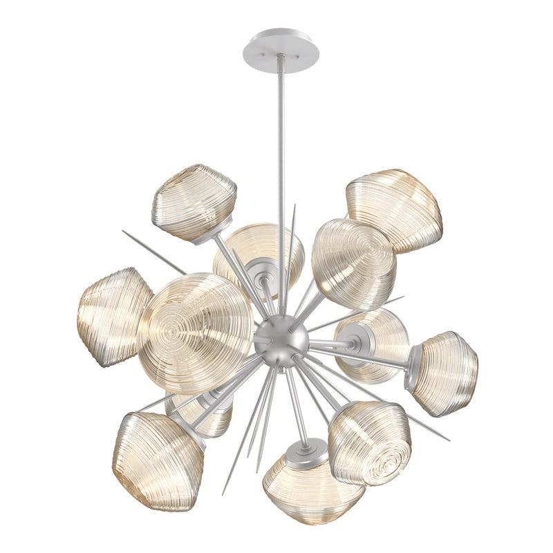 Mesa Starburst Chandelier By Hammerton, Color: Mesa Amber, Finish: Classic Silver