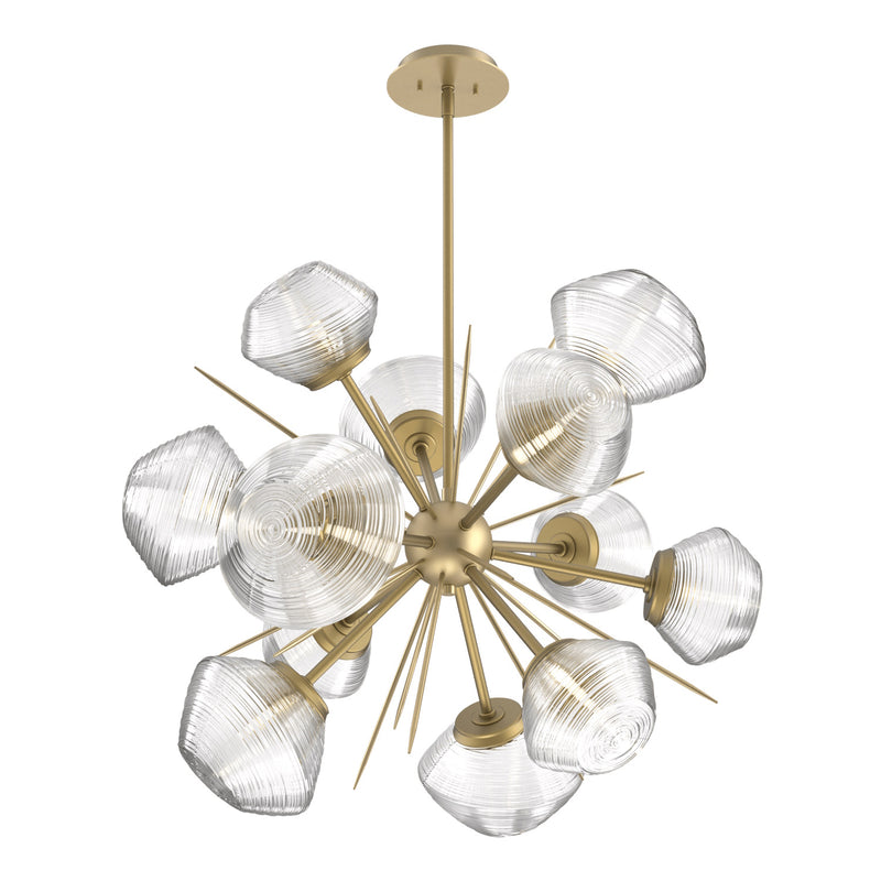 Mesa Starburst Chandelier By Hammerton, Color: Mesa Clear, Finish: Gilded Brass