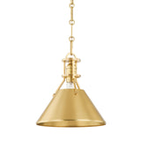 Metal N 2 Pendant By Hudson Valley Small Aged Brass
