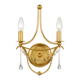 Metro 10 inch 2-Light Wall Sconce by Crystorama - Antique Gold