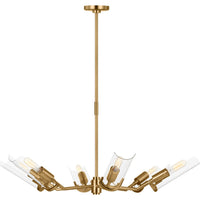 Mezzo Chandelier — 39 1/2", Clear, Burnished Brass