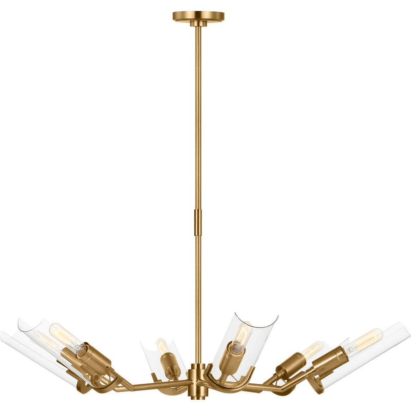 Mezzo Chandelier — 39 1/2", Clear, Burnished Brass