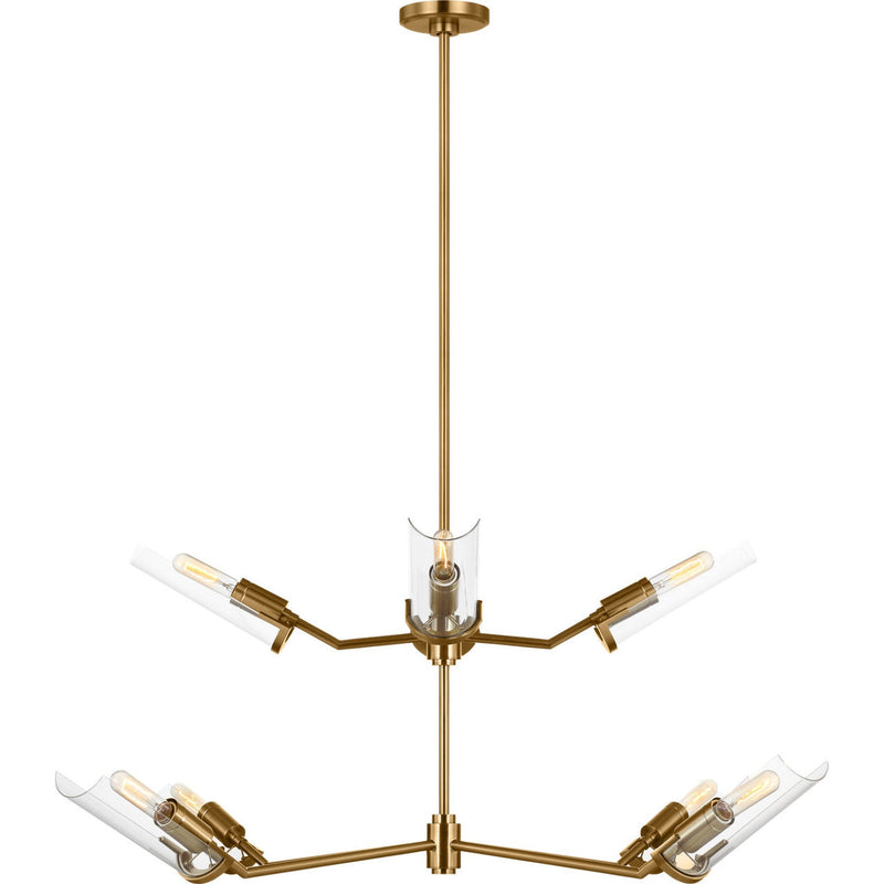 Mezzo Grand Chandelier — 53 5/8", Clear, Burnished Brass