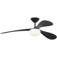 Midnight Black Housing with Midnight Black Blades Drape Smart 58inch LED Ceiling Fan by Visual Comfort Fans
