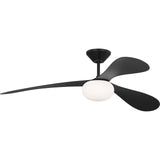 Midnight Black Housing with Midnight Black Blades Drape Smart 58inch LED Ceiling Fan by Visual Comfort Fans