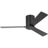 Midnight Black Housing with Midnight Black and Walnut Reversible Blades Rozzen 44inch Hugger Ceiling Fan by Visual Comfort Fans