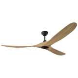 Midnight Black Housing with Natural Honey Blades Maverick Smart 70inch Ceiling Fan by Visual Comfort Fans