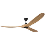 Midnight Black Housing with Natural Honey Blades Maverick Smart 70inch Ceiling Fan by Visual Comfort Fans