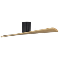 Midnight Black Housing with Natural Honey Blades Plank Smart 52" Hugger Ceiling Fan by Visual Comfort Fans