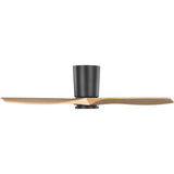 Midnight Black Housing with Natural Honey Blades Seyra Smart 44" Hugger LED Ceiling Fan by Visual Comfort Fans