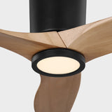 Midnight Black Housing with Natural Honey Blades Seyra Smart 44" Hugger LED Ceiling Fan by Visual Comfort Fans