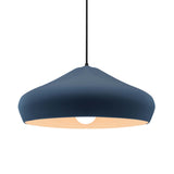 Midnight Sky-Black Cord Crease Large Ceramic Pendant by Justice Design