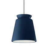 Midnight Sky Black Cord Trapezoid Tall Ceramic Pendant by Justice Design