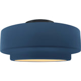 Midnight Sky Matte Black Ceramic Small Tier Semi-Flush by Justice Design