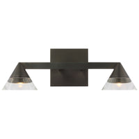 Midrand Crystal Vanity Light 15 Inch Bronze By Visual Comfort Modern