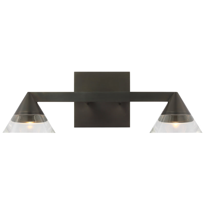 Midrand Crystal Vanity Light 15 Inch Bronze By Visual Comfort Modern