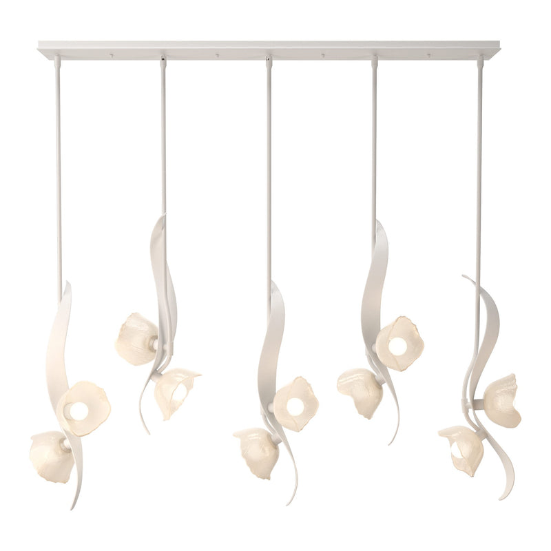 Mika 10-Light Linear Suspension in White by Hubbardton Forge