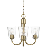 Miles Clear Glass Chandelier Small Satin Brass By Generation Lighting