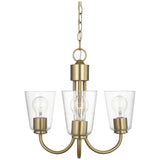 Miles Clear Glass Chandelier Small Satin Brass By Generation Lighting