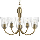 Miles Clear Glass Chandelier Medium Satin Brass By Generation Lighting