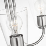 Miles Clear Glass Chandelier Small Brushed Nickel By Generation Lighting - Detailed View1
