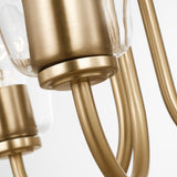 Miles Clear Glass Chandelier Small Satin Brass By Generation Lighting - Detailed View1