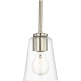 Miles One Light Mini Clear Glass Pendant Brushed Nickel By Generation Lighting