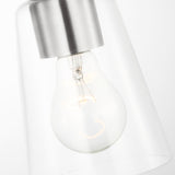 Miles One Light Mini Clear Glass Pendant Brushed Nickel By Generation Lighting - Detailed View1