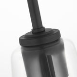 Miles One Light Mini Clear Glass Pendant Midnight Black By Generation Lighting - Detailed View1