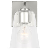 Miles Small Clear Glass Vanity Light Chrome By Generation Lighting - With Light