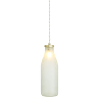 Milk Bottle Pendant Light - Satin Brass
