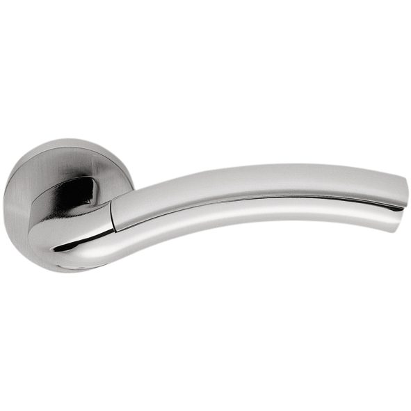 Milla Door Lever in Polished Chrome / Satin Chrome by Colombo Design