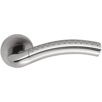 Milla Dotted Door Lever in Polished Chrome / Satin Chrome by Colombo Design