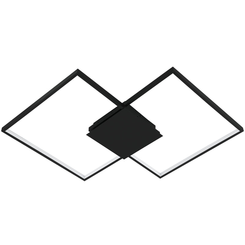 Millanius Square Wall/Ceiling Light Black By Eglo