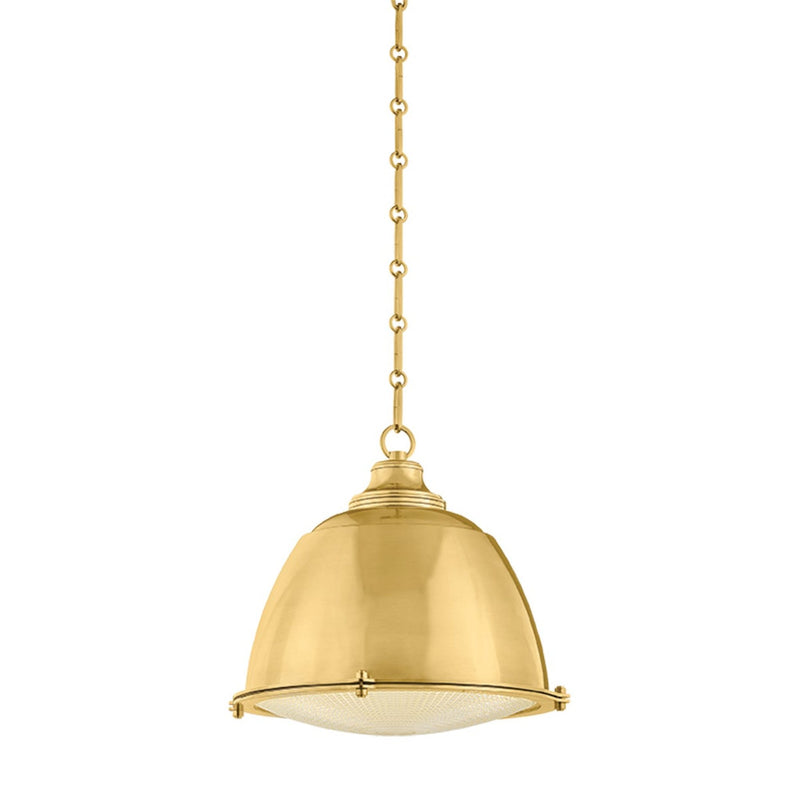 Milltown Pendant - Small - Aged Brass by Hudson Valley
