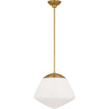 Milne Pendant — 15 1/2", Milk, Burnished Brass