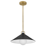 Milo Pendant Light Lacquered Bras Black By Lark Living - Front View2