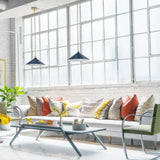 Milo Pendant Light Lacquered Bras Matte Navy By Lark Living - Lifestyle View3