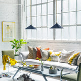 Milo Pendant Light Lacquered Bras Matte Navy By Lark Living - Lifestyle View