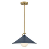 Milo Pendant Light Lacquered Bras Matte Navy By Lark Living