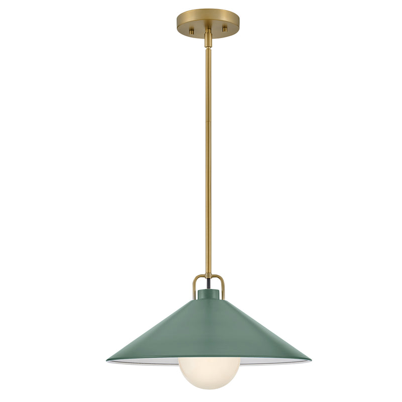 Milo Pendant Light Lacquered Brass Sage Green By Lark Living