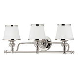 Milton Bath and Vanity Light - 3-Light - Polished Nickel by Hudson Valley