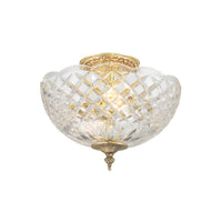 Milton Crystal Semi Flush Mount 10" Olde Brass