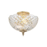 Milton Crystal Semi Flush Mount 10" Olde Brass