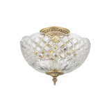 Milton Crystal Semi Flush Mount 10" Olde Brass