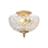 Milton Crystal Semi Flush Mount 12" Olde Brass