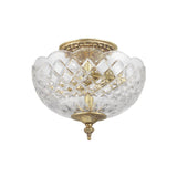 Milton Crystal Semi Flush Mount 12" Olde Brass