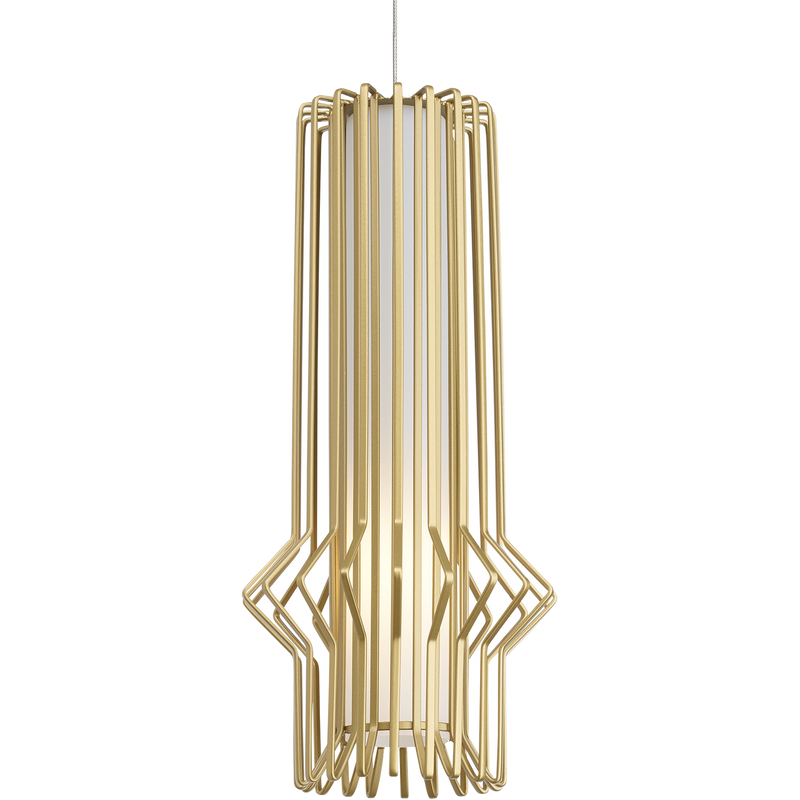 Mini Syrma Pendant Light Satin Gold Bulb By CDL