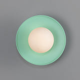 Mint Turquoise Aosta Brass Disc Bathroom Wall Light by Mullan Lighting